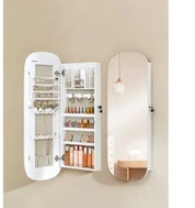SONGMICS Schmuckschrank Spiegelschrank Wandschrank, mit LED-Beleuchtung