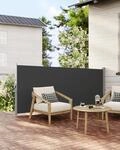 SONGMICS Seitenmarkise mit Stahl-Kasten, rostbest&auml;ndig, ausziehbar, 140 x 300...