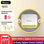 SONOFF MINI-ZB2GS-L Zigbee-Protokoll, kein Neutral erforderlich, MINI DUO-L