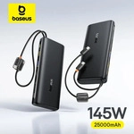 【CCC】Baseus 25000mAh 145W Powerbank mit integriertem Dual-USB-C-Kabel, schnelles