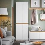 SoBuy KSB01-W Kleiderschrank mit 2 T&uuml;ren Hochschrank K&uuml;chenschrank