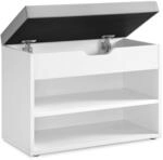 VASAGLE Schuhbank, Sitzbank, Schuhregal mit gepolstertem Kissen, Schuhorganizer...