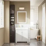 SoBuy BZR34 Badezimmerschrank Hochschrank Schmal Badschrank f&uuml;r kleine B&auml;der...