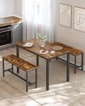 VASAGLE Essgruppe, (Set, 3-tlg), K&uuml;chentisch 70 x 110 x 75 cm, 2 B&auml;nke je 30...