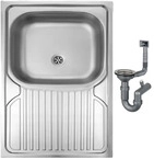 Einkammer-Stahls p&uuml;le 80x60 Satin mit Apollo-Siphon