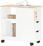SoBuy FBT130-WN Druckertisch mit Rollen Druckerst&auml;nder Druckerschrank...