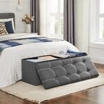SONGMICS Sitzbank, Sitzhocker, mit Stauraum, faltbar, 76 / 110 x 38 x 38 cm