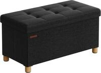 SONGMICS Sitzbank sitzhocker, 76/110cm mit Stauraum, klappbare Sitztruhe, Fu&szlig;bank