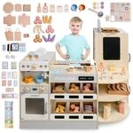 Mamabrum Gro&szlig;es Holz-Eck-Kaffeebr&uuml;h- und Ofenset XXL 106 Teile f&uuml;r Kinder ab...