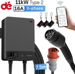 d&eacute; 11kW Wallbox Home Ladestation mit App-Steuerung 7,5 m Ladekabel Cee zu Typ...