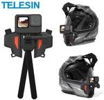 TELESIN Motorradhelm-Halterungsgurt, faltbare vordere Kinnhalterung f&uuml;r GoPro...