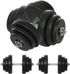 HOMCOM Kurzhantel-Set 40 kg, Hantelset aus Stahl 2er Set Kurzhanteln, Schwarz