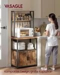 K&uuml;chenregal mit Steckdosen, K&uuml;chenschrank, 90 cm hoher Arbeitsplatte, Standregal