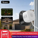 SONOFF CAM‑S3W CAM GlassView 2K intelligente Fensterkamera, WLAN...