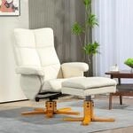 HOMCOM Relaxsessel mit Hocker, 360&deg;drehbarer Fernsehsessel mit Liegefunktion