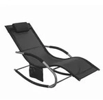 SoBuy OGS28 Sonnenliege Gartenliege schaukel mit Tasche und atmungsaktiv und luftig