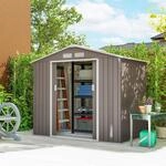 Outsunny Ger&auml;tehaus mit Bodenrahmen Ger&auml;teschuppen Gartenhaus Schuppen Stahl