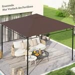 Outsunny Pavillondach Ersatzdach Pavillonabdeckung Kaffee 2,98 x 2,95 m