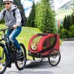 PawHut Hundeanh&auml;nger Fahrradanh&auml;nger Hunde Fahrrad klappbar Fahne