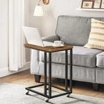 VASAGLE Beistelltisch (1-St), mit Rollen, C-Form, mobiler Kaffeetisch, 35 x 50...