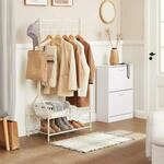 SONGMICS Kleiderst&auml;nder, mit Kleiderstange und 2 Ablagen, Vintage-Stil
