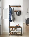 VASAGLE Garderobenst&auml;nder Garderobe, mit Sitzfl&auml;che, 3 Ablagen