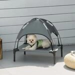 PawHut Haustierbett mit Baldachin Erh&ouml;htes Hundebett Hundeliege outdoor...