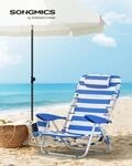 SONGMICS Strandstuhl mit Abnehmbarer Kopfst&uuml;tze, tragbarer Klappstuhl,...