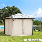 Outsunny 4 Seitenteile f&uuml;r 3x3 m Pavillon mit Haken Seitenw&auml;nde Polyester Beige