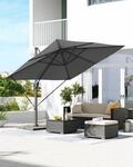 SONGMICS Sonnenschirm, 290 x 290 cm, UPF 50+, 360&deg; drehbar, mit St&auml;nder,