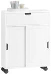 SoBuy BZR31-W Nischenregal Badezimmerschrank Badschrank Badrollwagen mit 2