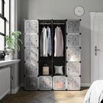 SONGMICS Kleiderschrank Garderobenschrank Steckregalsystem Mit 2 Kleiderstange 178 x
