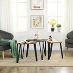 VASAGLE Beistelltisch, 3er Set, Couchtisch, Satztische, Nachttisch, mit Metallbeinen,
