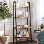 VASAGLE Standregal, B&uuml;cherregal, Leiterregal, mit 4/5 Ebenen, H:137,5/172cm