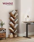 VASAGLE B&uuml;cherregal, Standregal mit 8 Ebenen, in Baumform, aus Holz, f&uuml;r