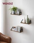 VASAGLE Wandregal im Industrie-Design, Schweberegal, 3er Set, Wandmontage