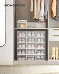 Schuhboxen, 18er Pack Schuhkartons, faltbar und stapelbar, bis Gr&ouml;&szlig;e 44,