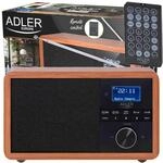 DAB + Radio mit Bluetooth, USB, SD, RDS, Uhr und Alarm, Holzgeh&auml;use, Fernbedienung,