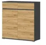 uno Schuhschrank Lennox , grau , Ma&szlig;e (cm): B: 96 H: 103 T: 40.0
