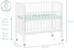 Fillikid Beistellbett Nino , wei&szlig; , Ma&szlig;e (cm): B: 51 H: 91