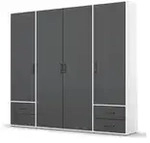 Dreht&uuml;renschrank Yarm , wei&szlig; , Ma&szlig;e (cm): B: 187 H: 194
