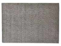 SANSIBAR Sylt Wollteppich List , grau , Wolle , Maße (cm): B: 140 H: 1,3
