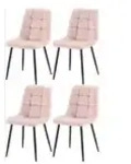Esszimmerstuhl 4er-Set Antibes , rosa/pink , Ma&szlig;e (cm): B: 45 H: 84