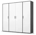 Dreht&uuml;renschrank Yarm , grau , Ma&szlig;e (cm): B: 187 H: 194