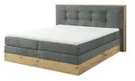 uno Boxspringbett mit Bettkasten Nox , grau , Ma&szlig;e (cm): B: 205 H: 114