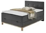 maison bleue Boxspringbett mit Bettkasten Catania , grau , Ma&szlig;e (cm): B: 142 H: 116