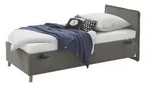 Polsterbett mit trendiger Kederumrahmung Fun , grau , Ma&szlig;e (cm): B: 103 H: 90