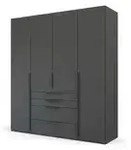 Dreht&uuml;renschrank Port Talbot , schwarz , Ma&szlig;e (cm): B: 201 H: 223