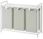 W&auml;schekorb , creme , Stoff,Metall , Ma&szlig;e (cm): B: 92,5 H: 72