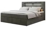 Boxbett mit Bettkasten Gold 5 , grau , Ma&szlig;e (cm): B: 180 H: 103